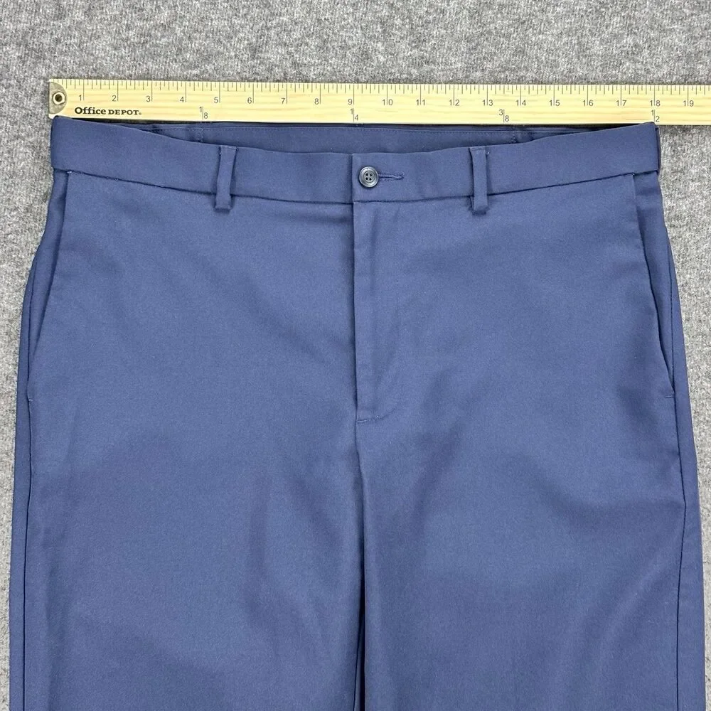 PGA TOUR Men’s Golf Pants 34x32 Navy Blue Performance Dress Slacks Polyester